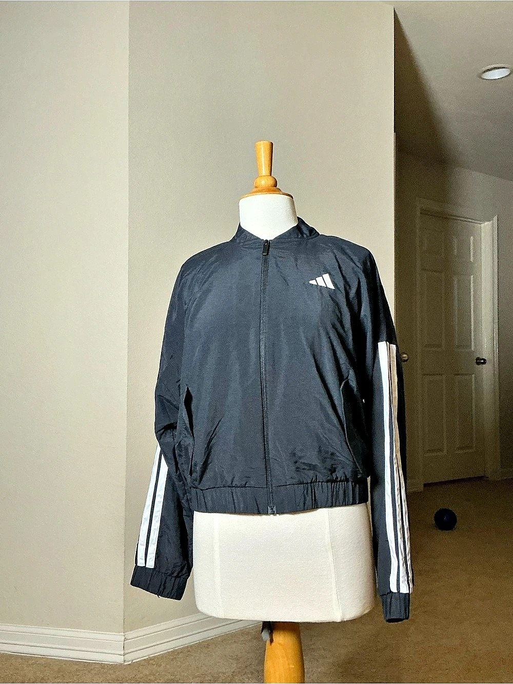 adidas 3-Stripes Full-Zip Bomber Track Jacket Men's Track Windbreaker